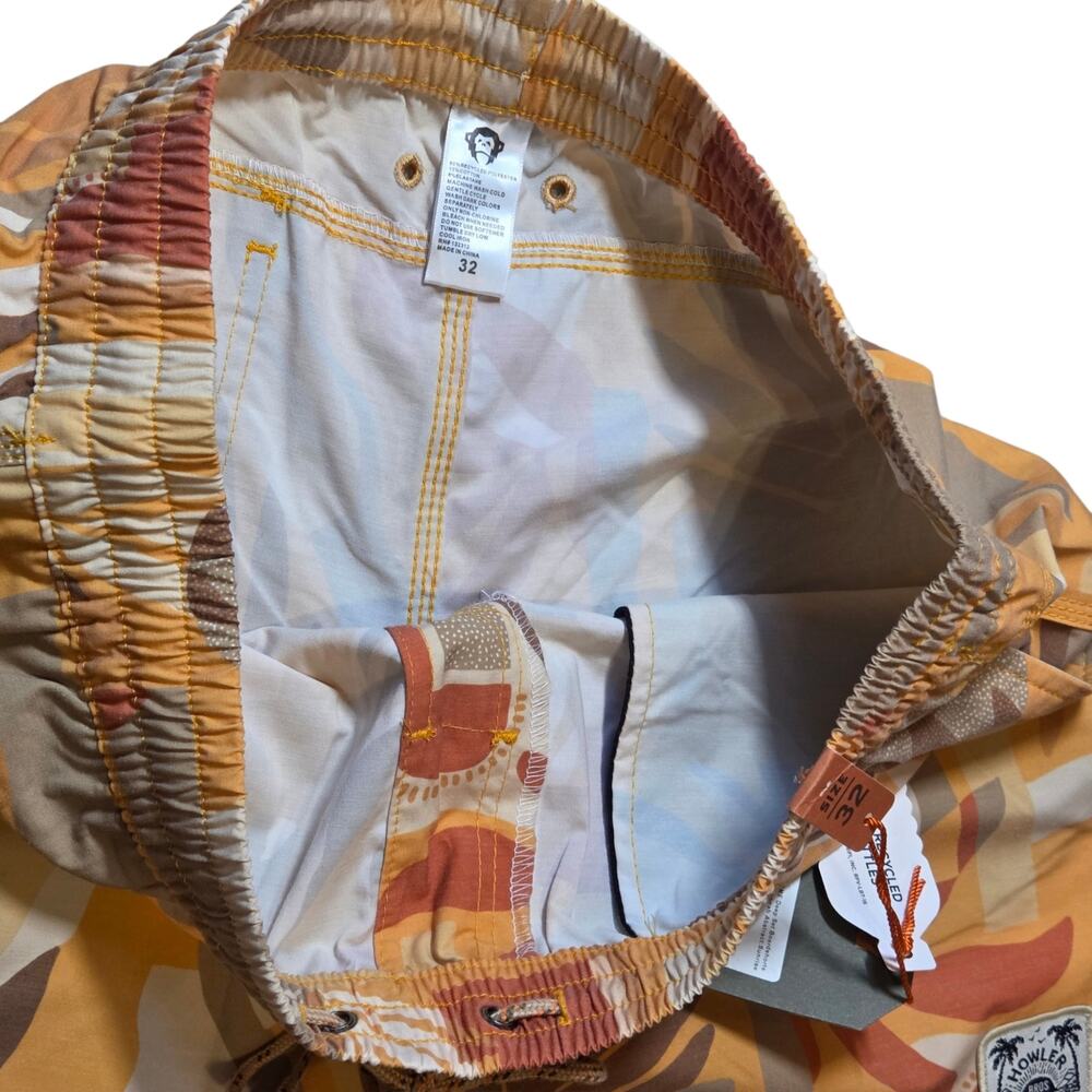 NWT Howler Brothers Deep Set Boardshorts sz 32 Savannah Abstract Sunrise #1332 - Picture 8 of 12